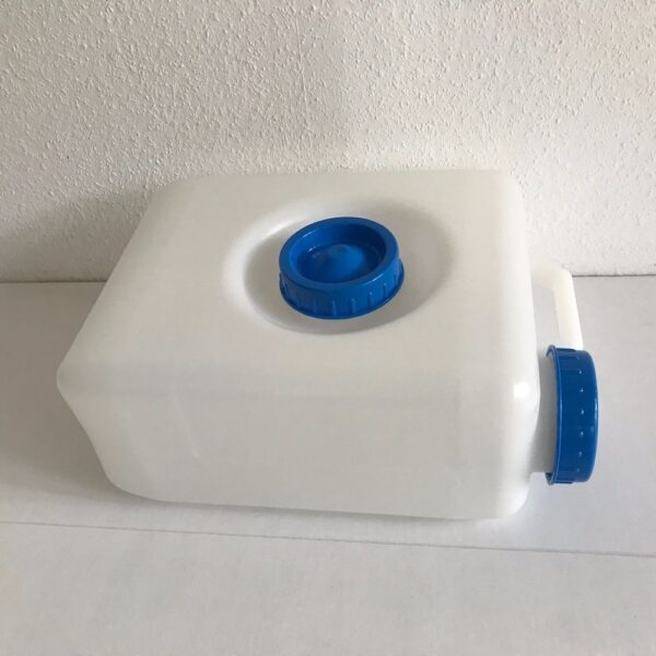 Flach-Kanister mit 2 Weithals-Öffnungen, 15l, semitransparent