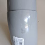 Produkt: Rohrmuffe 45 Gradbogen DN75, grau stehend Seitenansicht