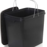 Sammelbehälter mit Deckel 20l, schwarz, rechteckig