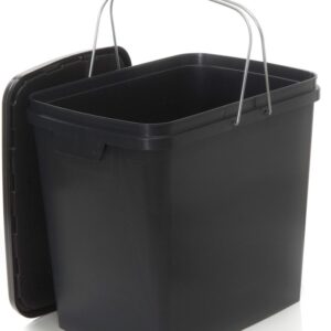 Sammelbehälter mit Deckel 20l, schwarz, rechteckig