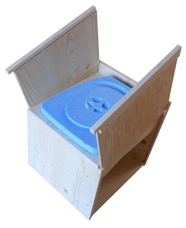 Trenntoilette Bausatz IM-Kubus mit geöffneten Seitenteilen