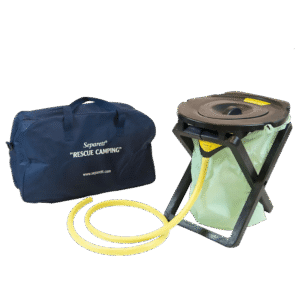 Separett "Rescue Camping" mobile Campingtoilette aufgebaut mit Tasche