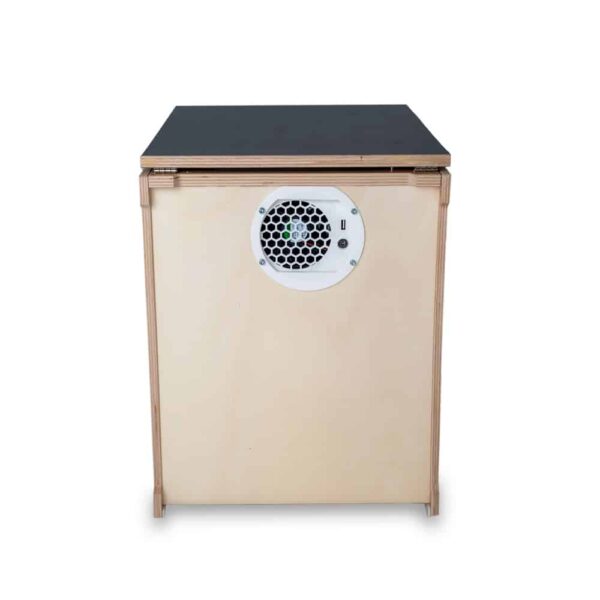 Trenntoilette campbee Hive One Rückseite mit Lüfter