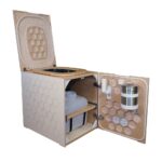 Trenntoilette campbee Hive One weiß Sitz und front geöffnet